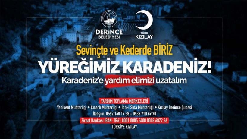 Derince´den Afet Bölgesine Yardım Kampanyası