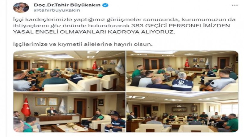 Geçici işçilerin beklediği müjdeli haberi Başkan Büyükakın duyurdu