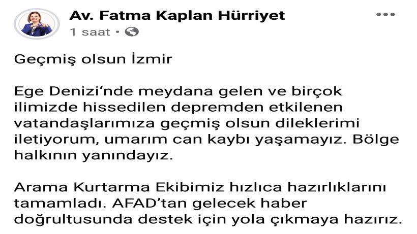 Hürriyet: İzmir’e destek için yola çıkmaya hazırız