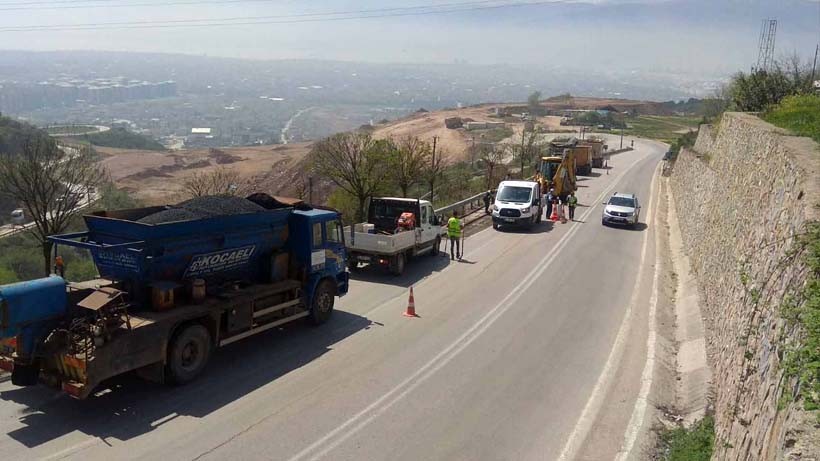 Kısıtlamada Körfez İlimtepe yolunda çalışma yapıldı